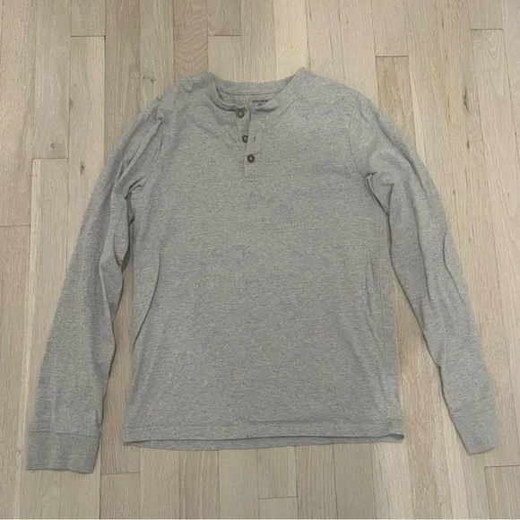 Nordstrom Kids Huxley Cotton Long Sleeve Henley Light Grey Boys XL 14-16 - Picture 4 of 5